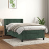 vidaXL Cama box spring con colchón terciopelo verde oscuro 80x200 cm