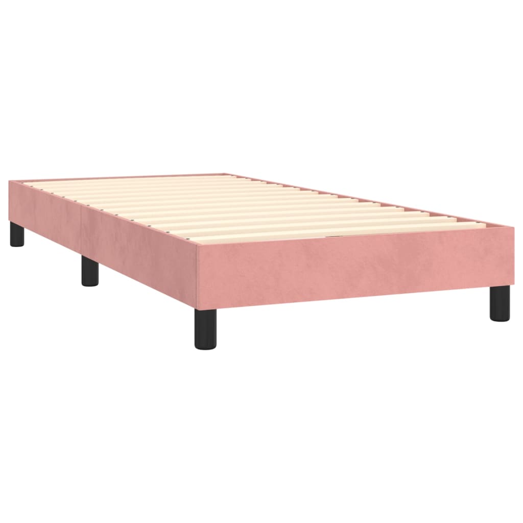 vidaXL Cama box spring con colchón terciopelo rosa 90x190 cm