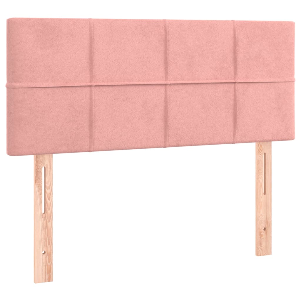 vidaXL Cama box spring con colchón terciopelo rosa 90x190 cm