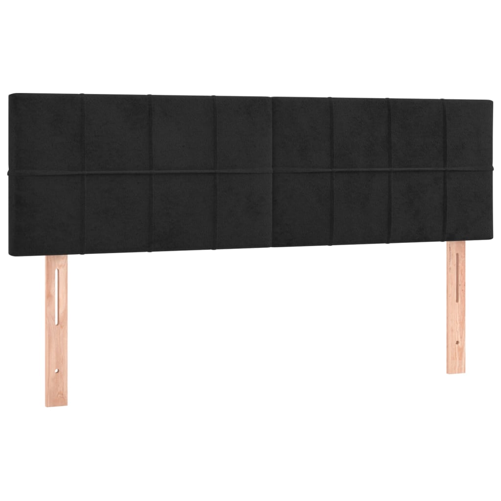 vidaXL Cama box spring con colchón terciopelo negro 140x190 cm