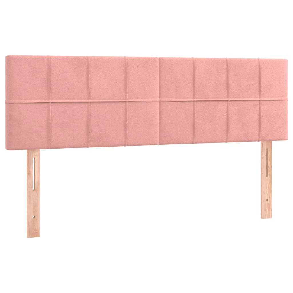 vidaXL Cama box spring con colchón terciopelo rosa 140x190 cm