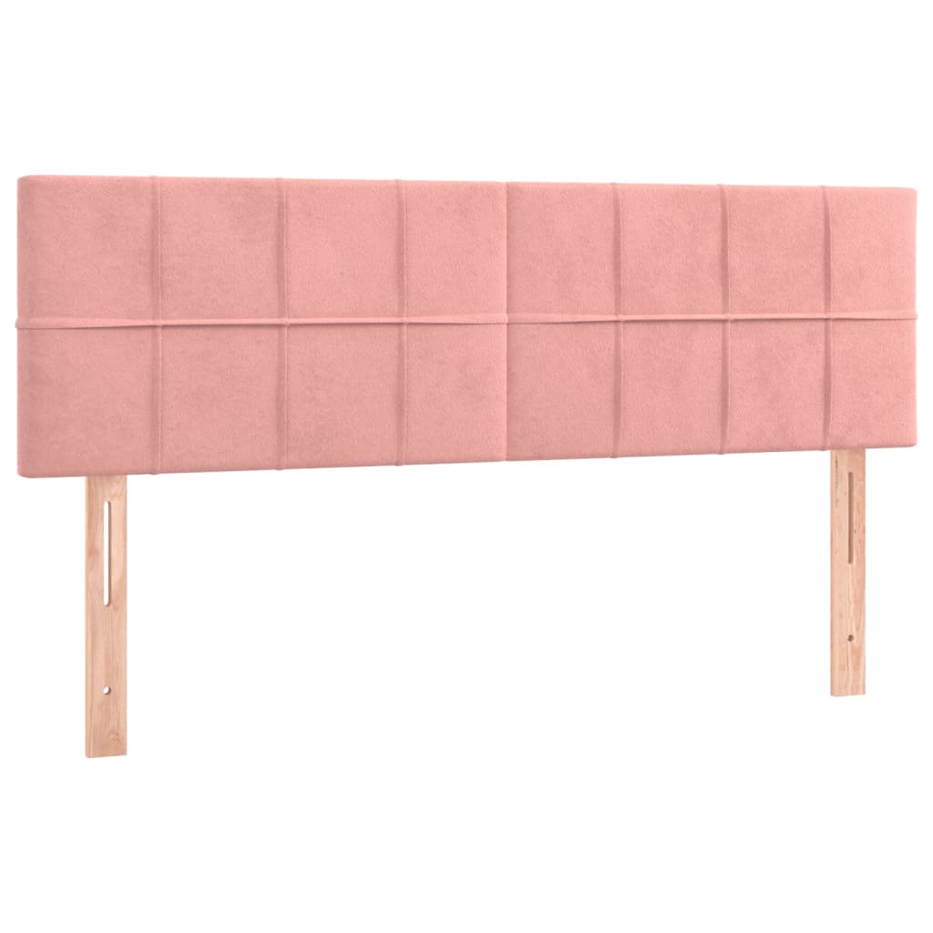 vidaXL Cama box spring con colchón terciopelo rosa 140x200 cm