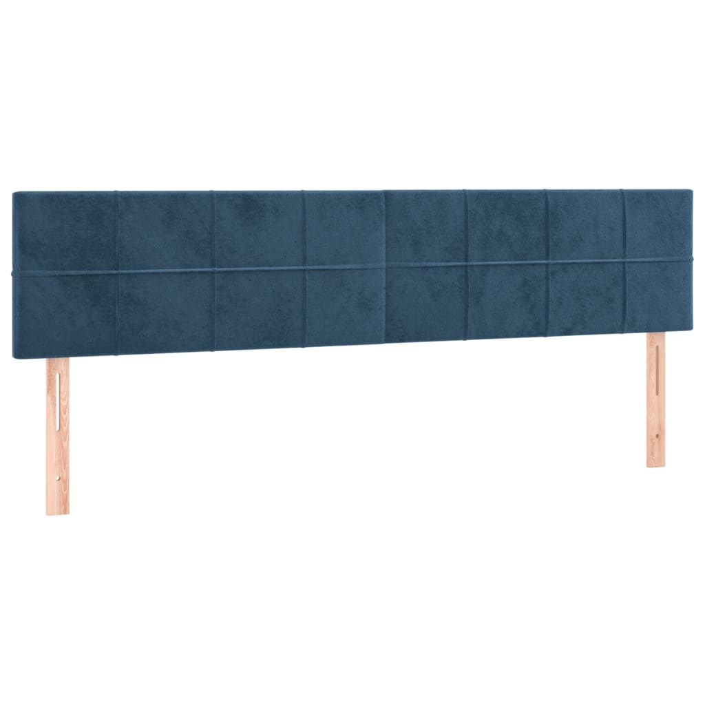 vidaXL Cama box spring con colchón terciopelo azul oscuro 160x200 cm