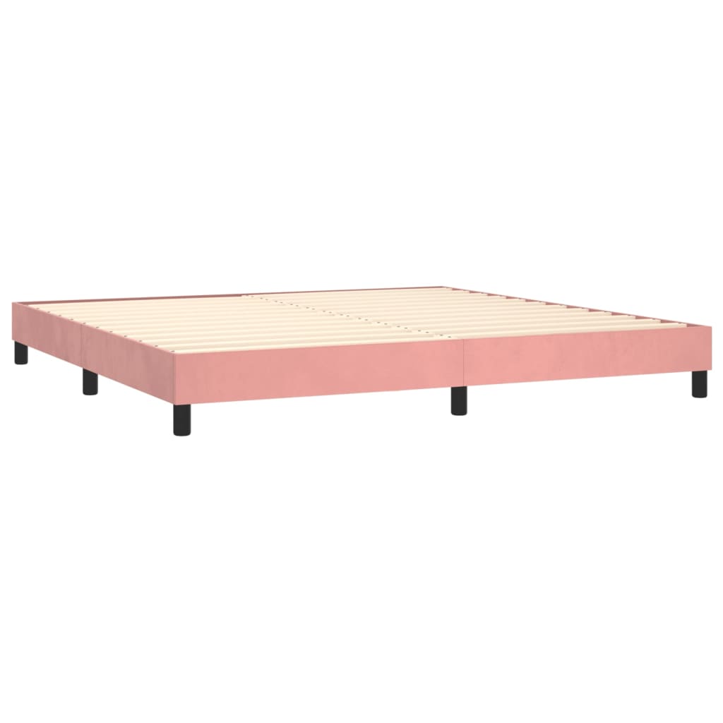 vidaXL Cama box spring con colchón terciopelo rosa 200x200 cm