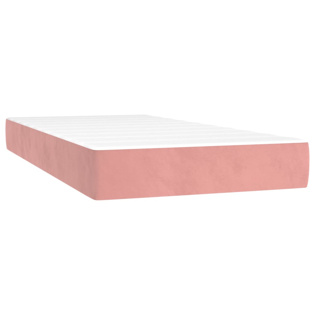 vidaXL Cama box spring con colchón terciopelo rosa 200x200 cm