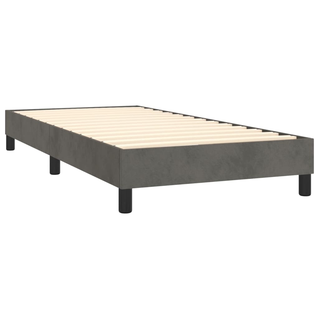 vidaXL Cama box spring con colchón terciopelo gris oscuro 80x200 cm