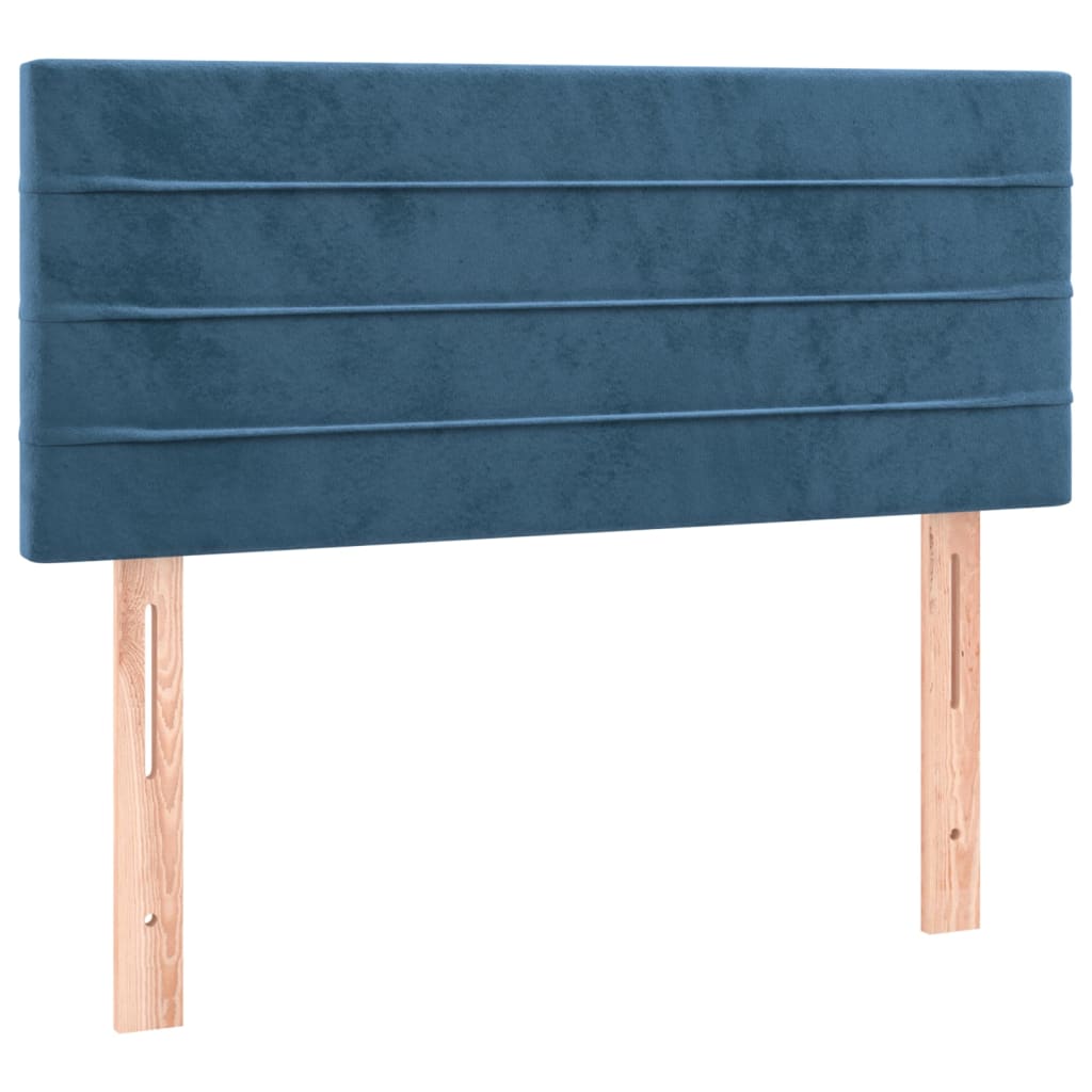 vidaXL Cama box spring con colchón terciopelo azul oscuro 90x190 cm