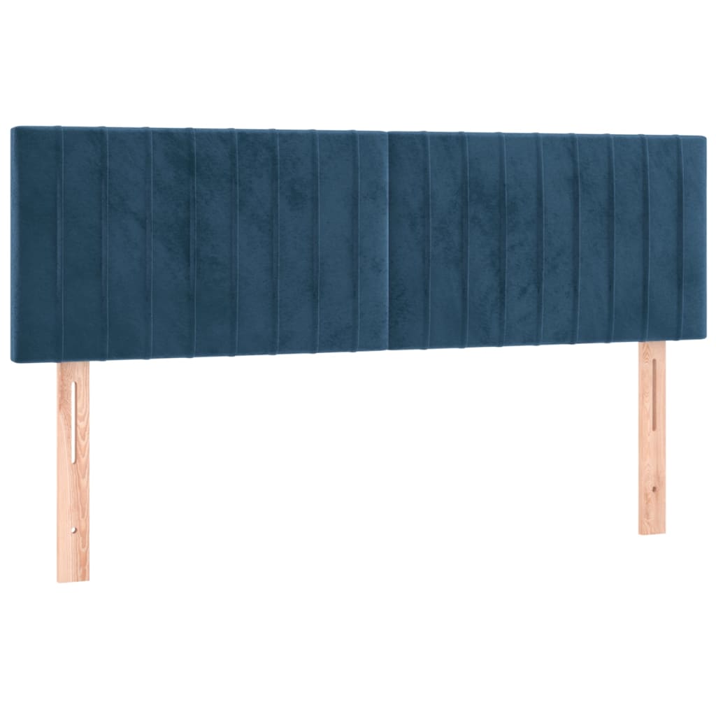 vidaXL Cama box spring con colchón terciopelo azul oscuro 140x190 cm