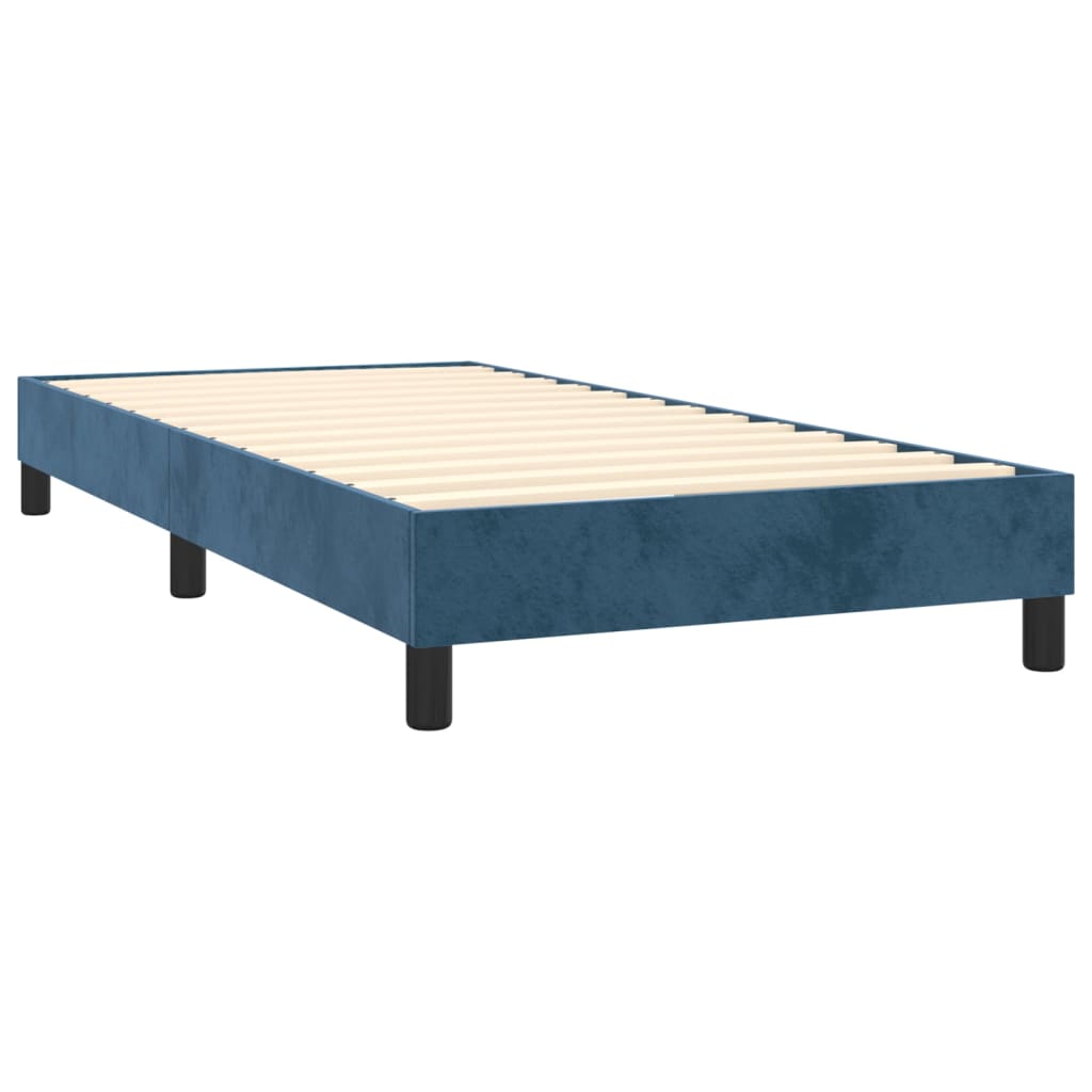 vidaXL Cama box spring con colchón terciopelo azul oscuro 80x200 cm