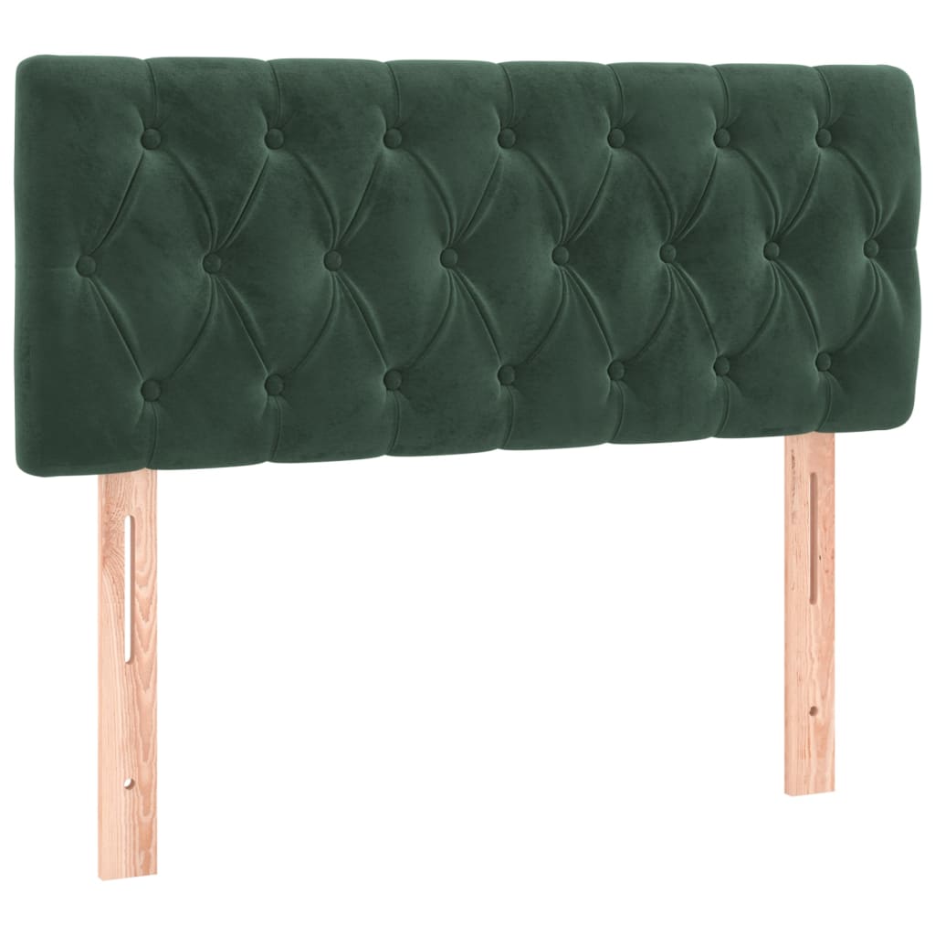 vidaXL Cama box spring con colchón terciopelo verde oscuro 90x190 cm