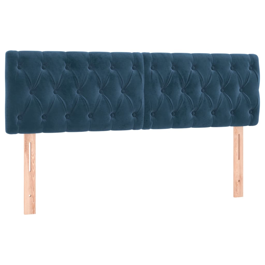 vidaXL Cama box spring con colchón terciopelo azul oscuro 140x190 cm