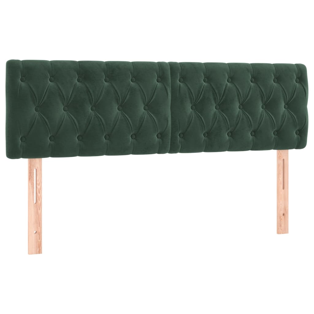 vidaXL Cama box spring con colchón terciopelo verde oscuro 160x200 cm