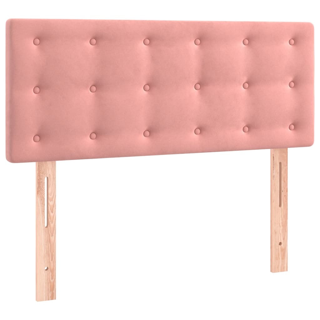 vidaXL Cama box spring con colchón terciopelo rosa 90x190 cm