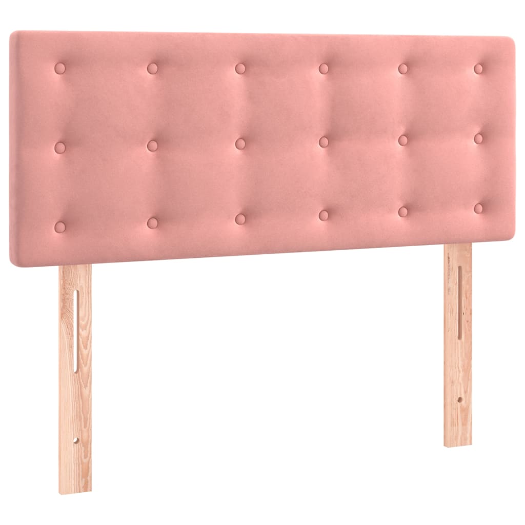 vidaXL Cama box spring con colchón terciopelo rosa 90x200 cm