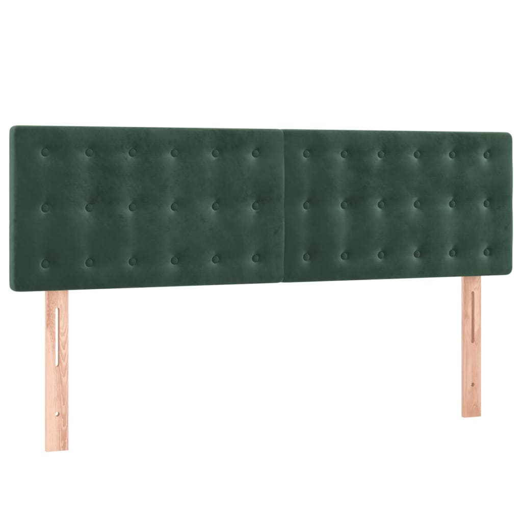 vidaXL Cama box spring con colchón terciopelo verde oscuro 140x200 cm