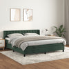 vidaXL Cama box spring con colchón terciopelo verde oscuro 160x200 cm