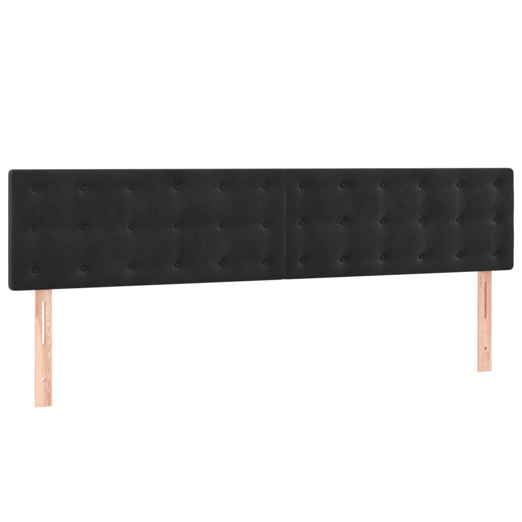 vidaXL Cama box spring con colchón terciopelo negro 180x200 cm