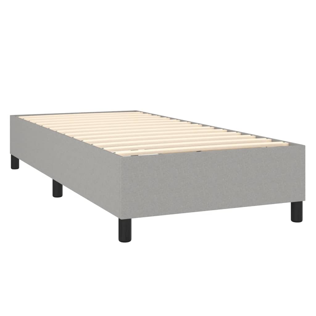 vidaXL Cama box spring con colchón tela gris claro 80x200 cm