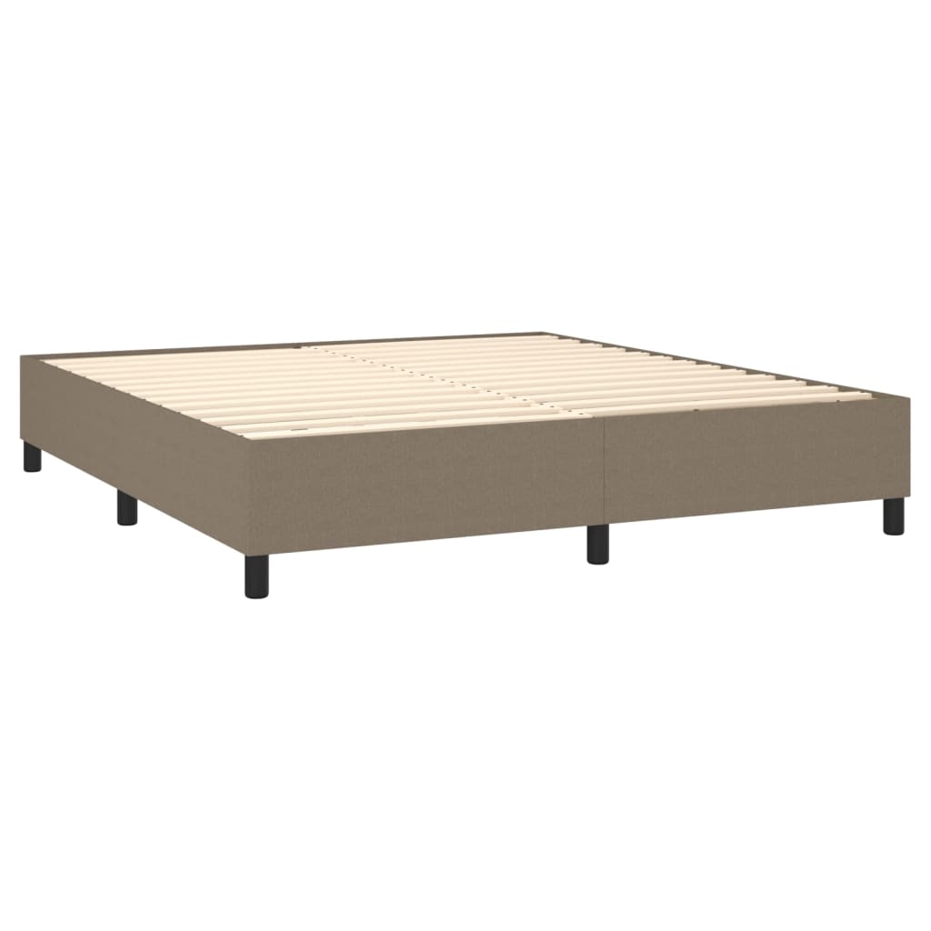 vidaXL Cama box spring con colchón tela gris taupe 160x200 cm