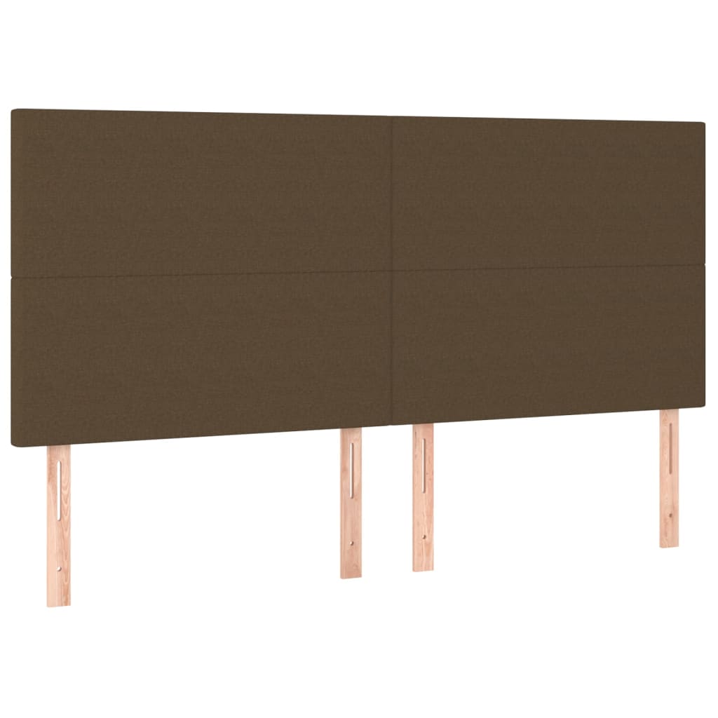 vidaXL Cama box spring con colchón tela marrón oscuro 180x200 cm