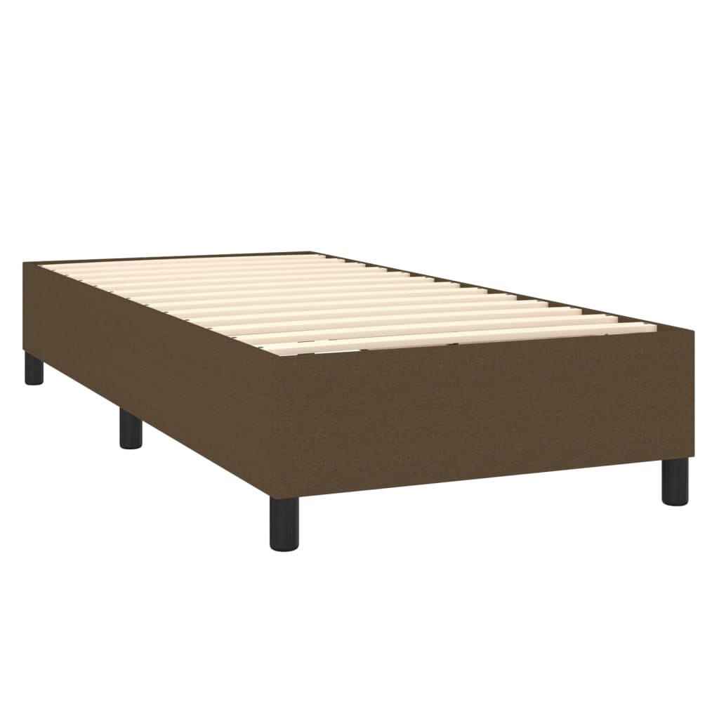 vidaXL Cama box spring con colchón tela marrón oscuro 90x190 cm