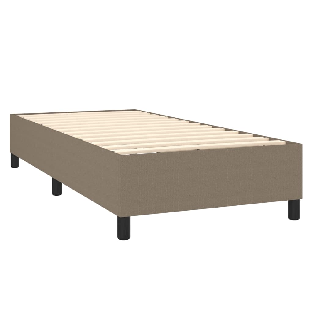 vidaXL Cama box spring con colchón tela gris taupe 90x190 cm