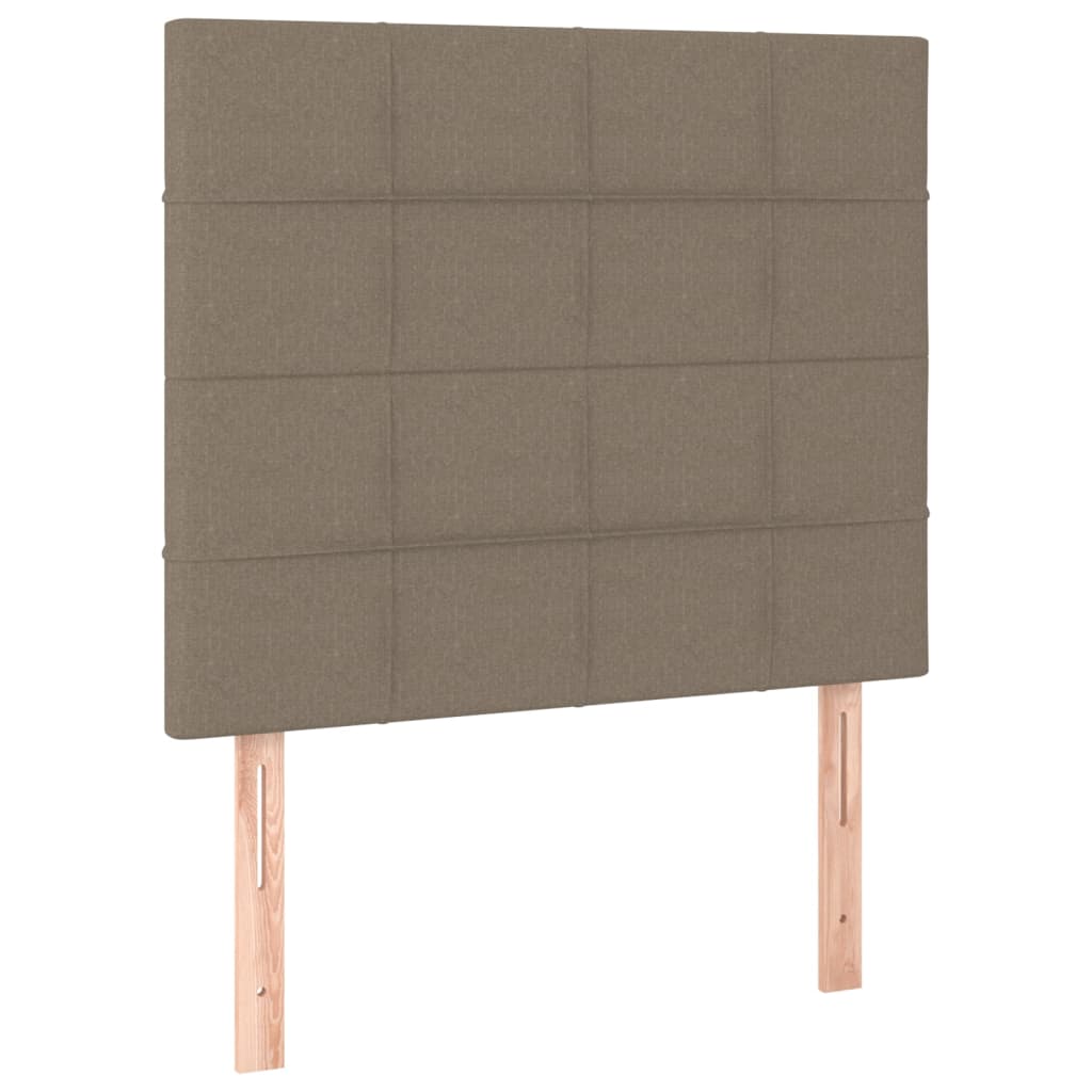 vidaXL Cama box spring con colchón tela gris taupe 90x190 cm