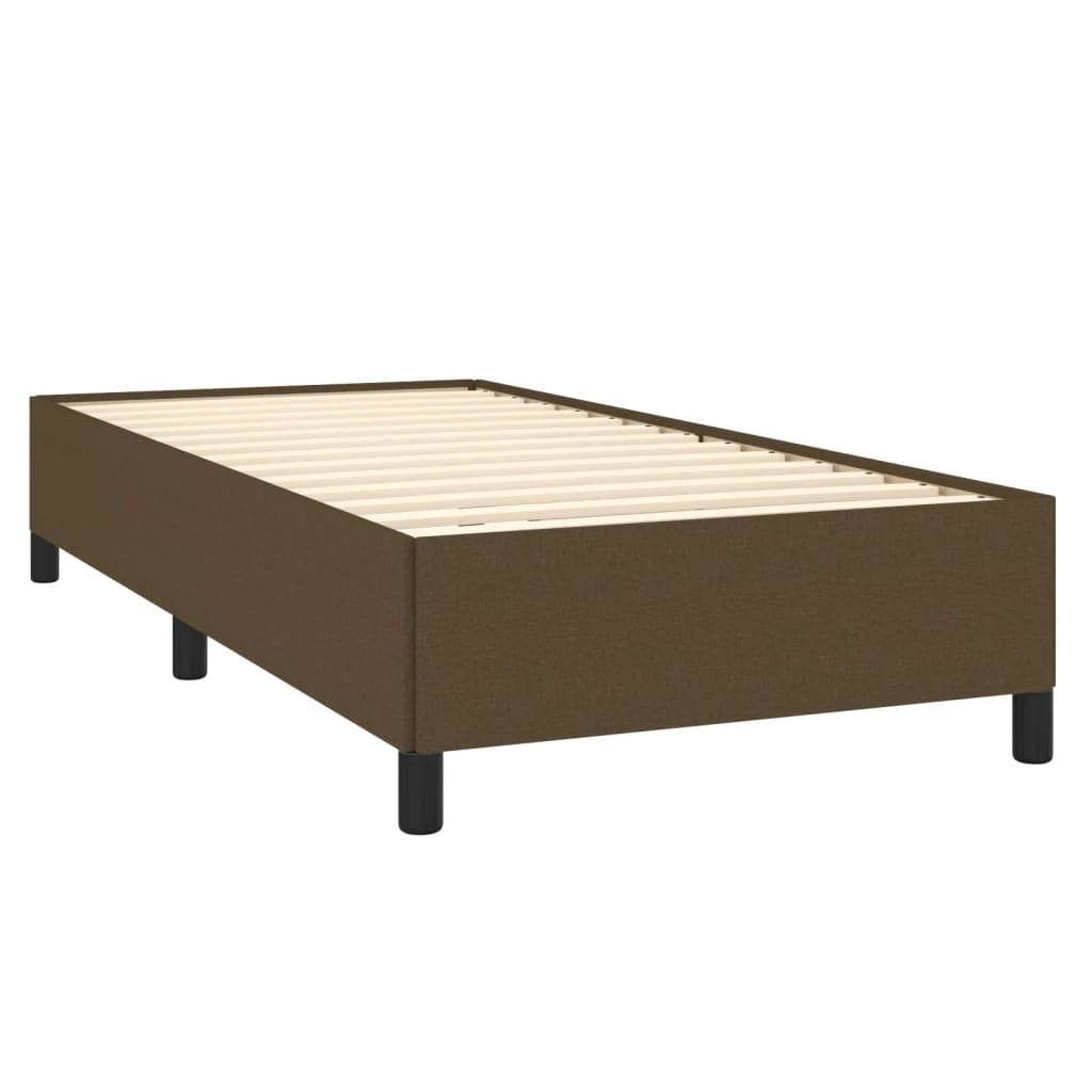 vidaXL Cama box spring con colchón tela marrón oscuro 90x200 cm