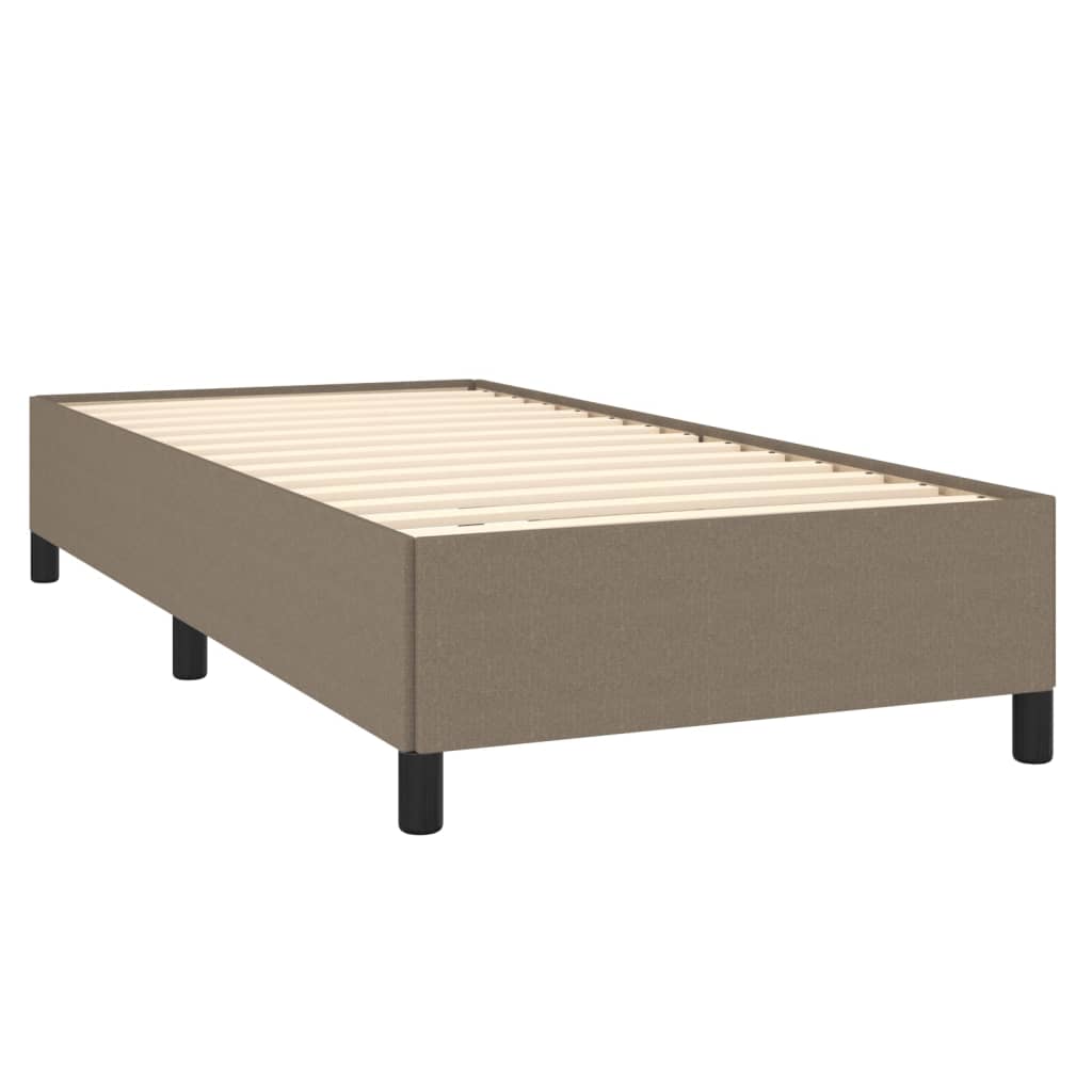 vidaXL Cama box spring con colchón tela gris taupe 90x200 cm