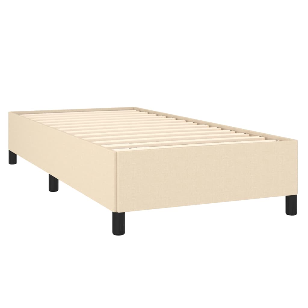 vidaXL Cama box spring con colchón tela color crema 90x200 cm