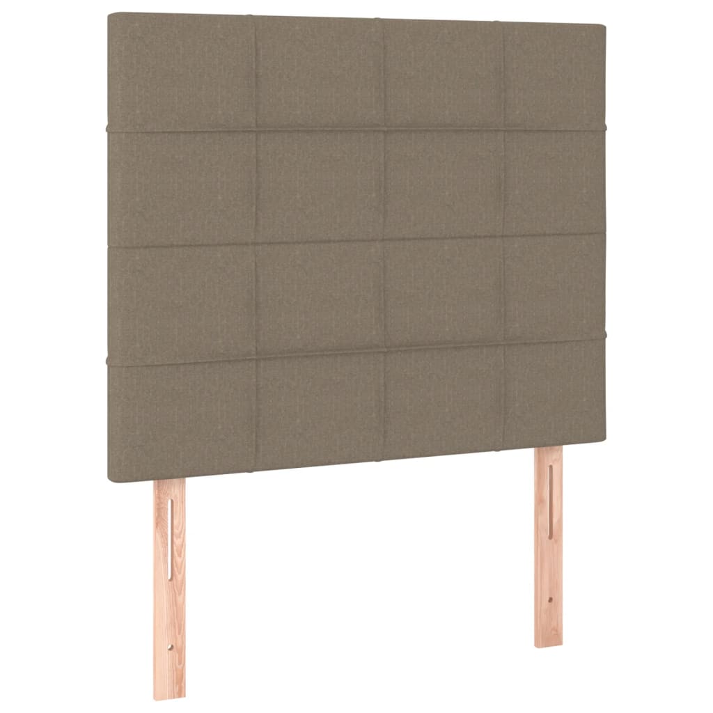 vidaXL Cama box spring con colchón tela gris taupe 100x200 cm