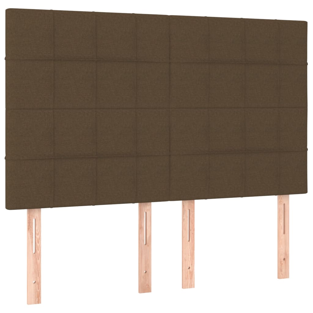 vidaXL Cama box spring con colchón tela marrón oscuro 140x200 cm