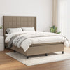 vidaXL Cama box spring con colchón tela gris taupe 140x200 cm