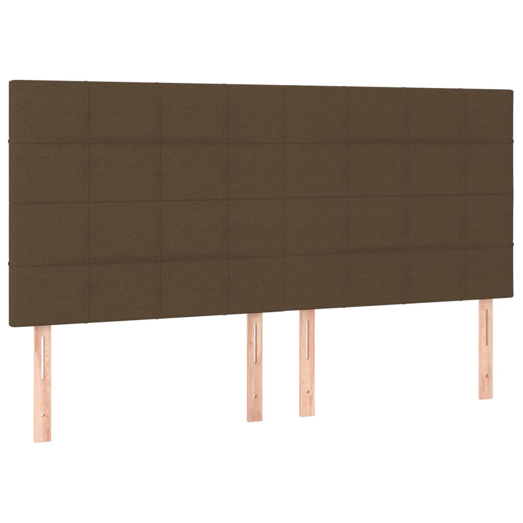 vidaXL Cama box spring con colchón tela marrón oscuro 200x200 cm