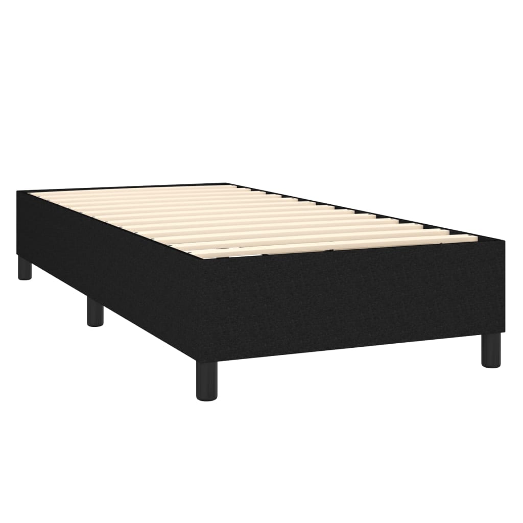 vidaXL Cama box spring con colchón tela negro 90x200 cm