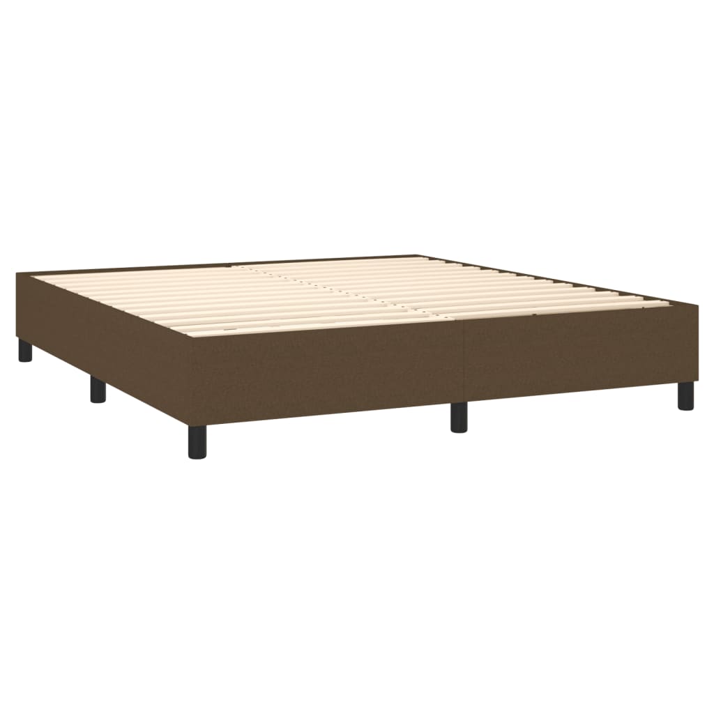 vidaXL Cama box spring con colchón tela marrón oscuro 160x200 cm