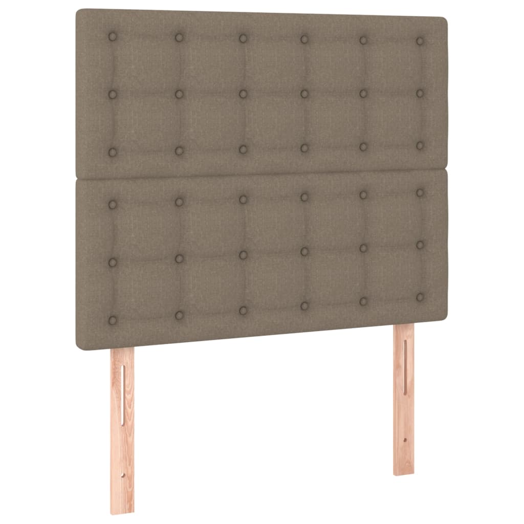 vidaXL Cama box spring con colchón tela gris taupe 80x200 cm