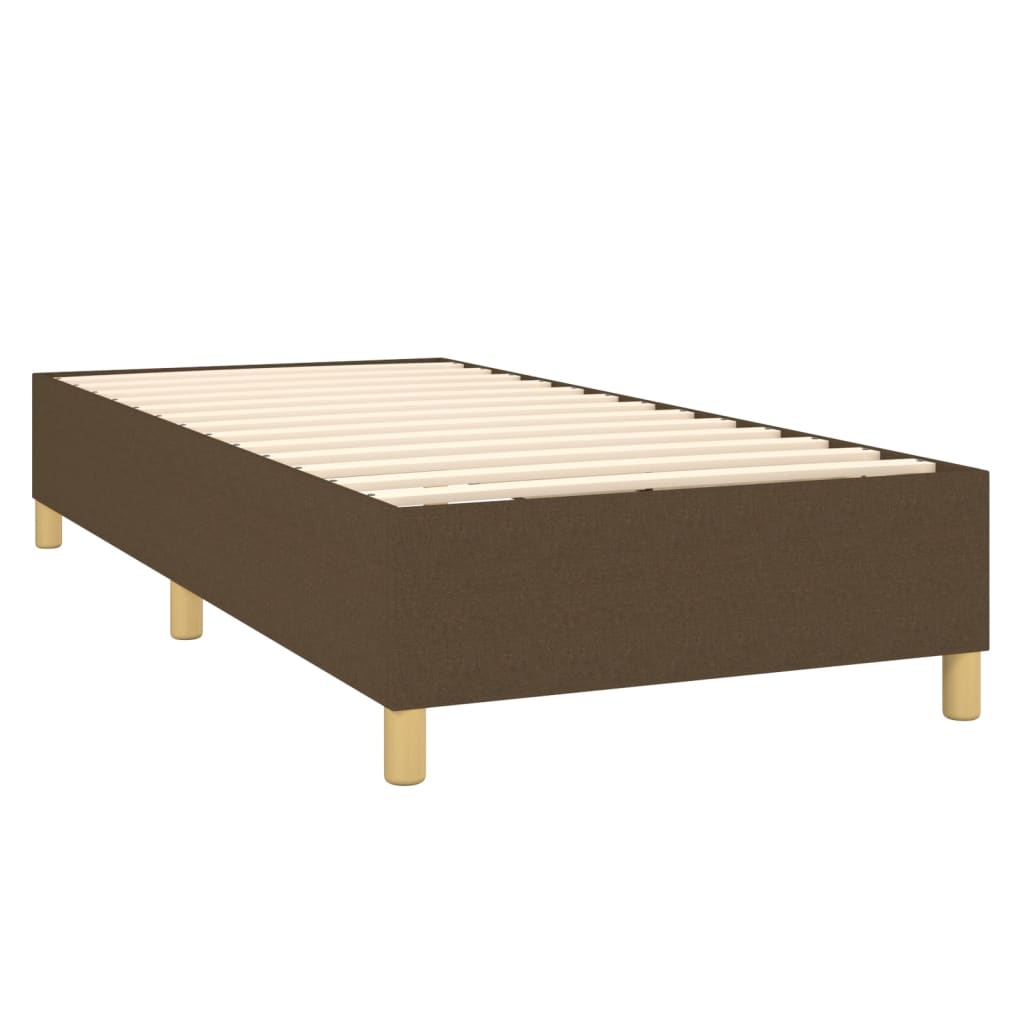 vidaXL Cama box spring con colchón tela marrón oscuro 100x200 cm