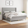 vidaXL Cama box spring con colchón tela gris claro 160x200 cm