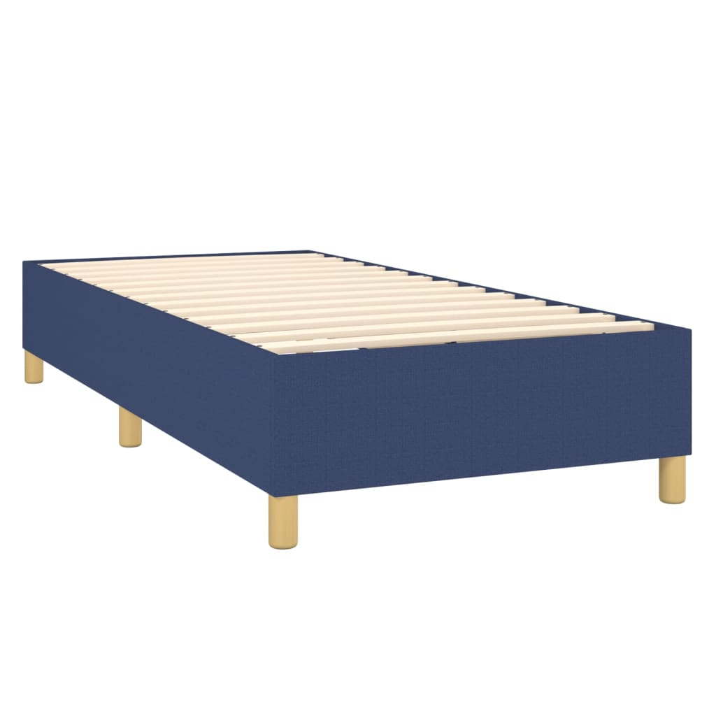 vidaXL Cama box spring con colchón tela azul 80x200 cm