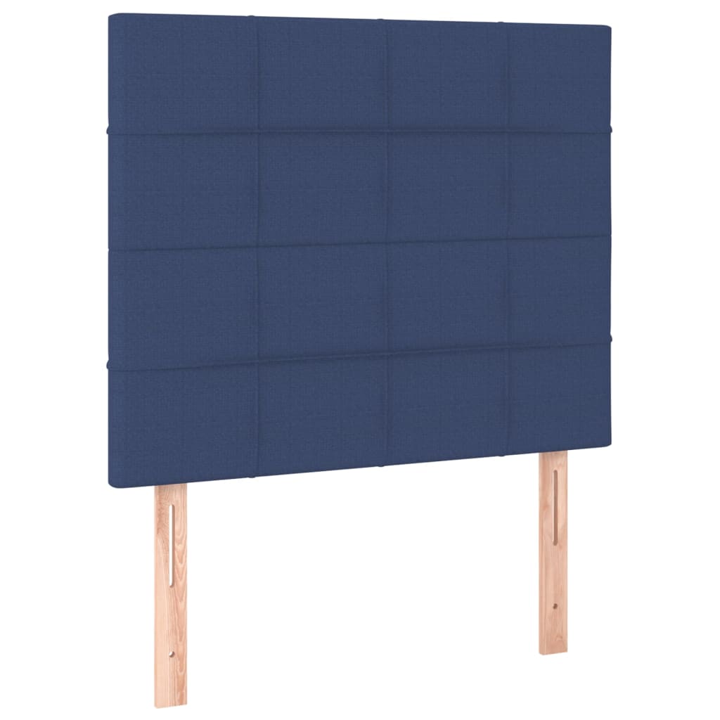 vidaXL Cama box spring con colchón tela azul 80x200 cm