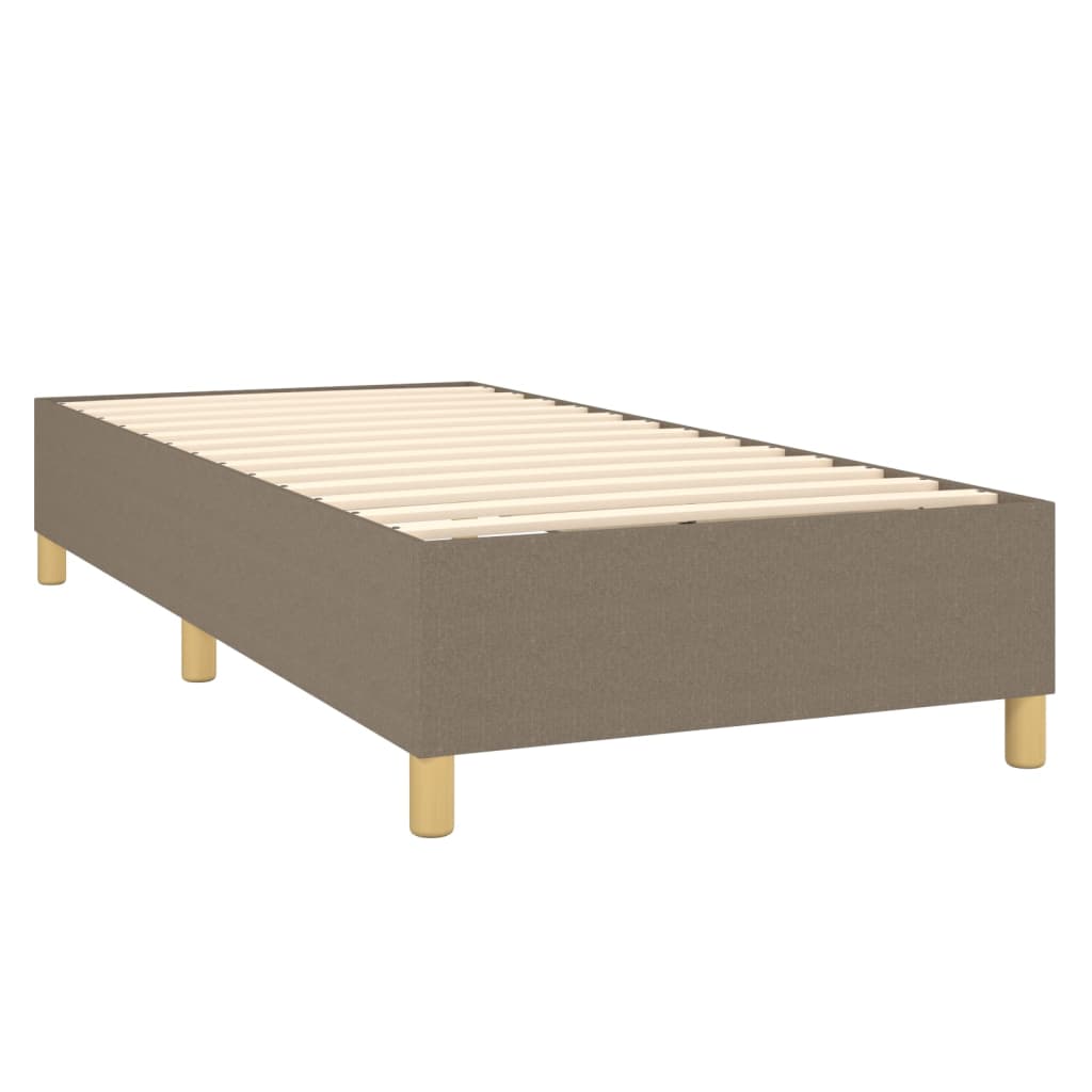 vidaXL Cama box spring con colchón tela gris taupe 90x190 cm