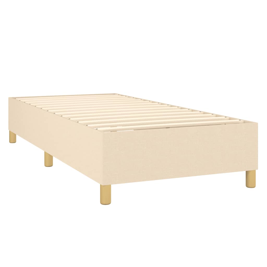 vidaXL Cama box spring con colchón tela color crema 90x190 cm