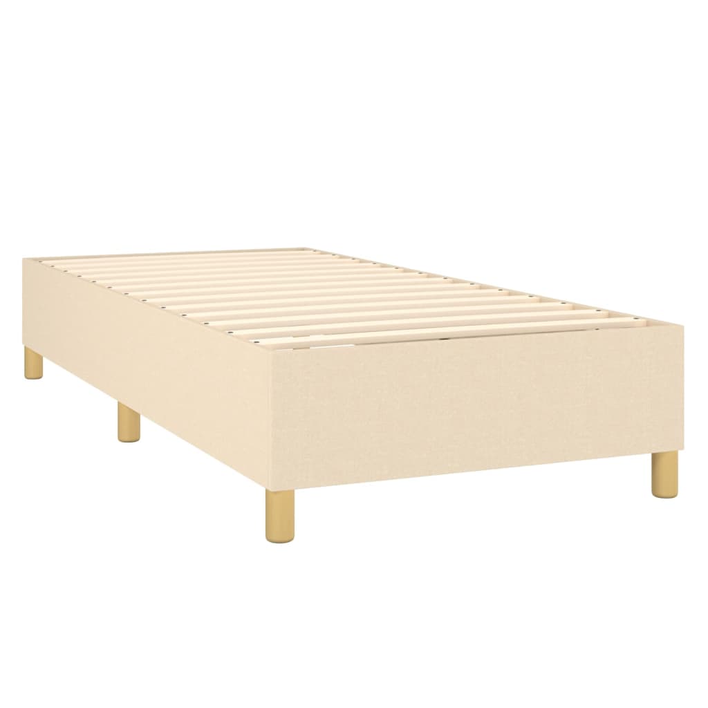 vidaXL Cama box spring con colchón tela color crema 90x200 cm