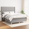 vidaXL Cama box spring con colchón tela gris claro 140x190 cm