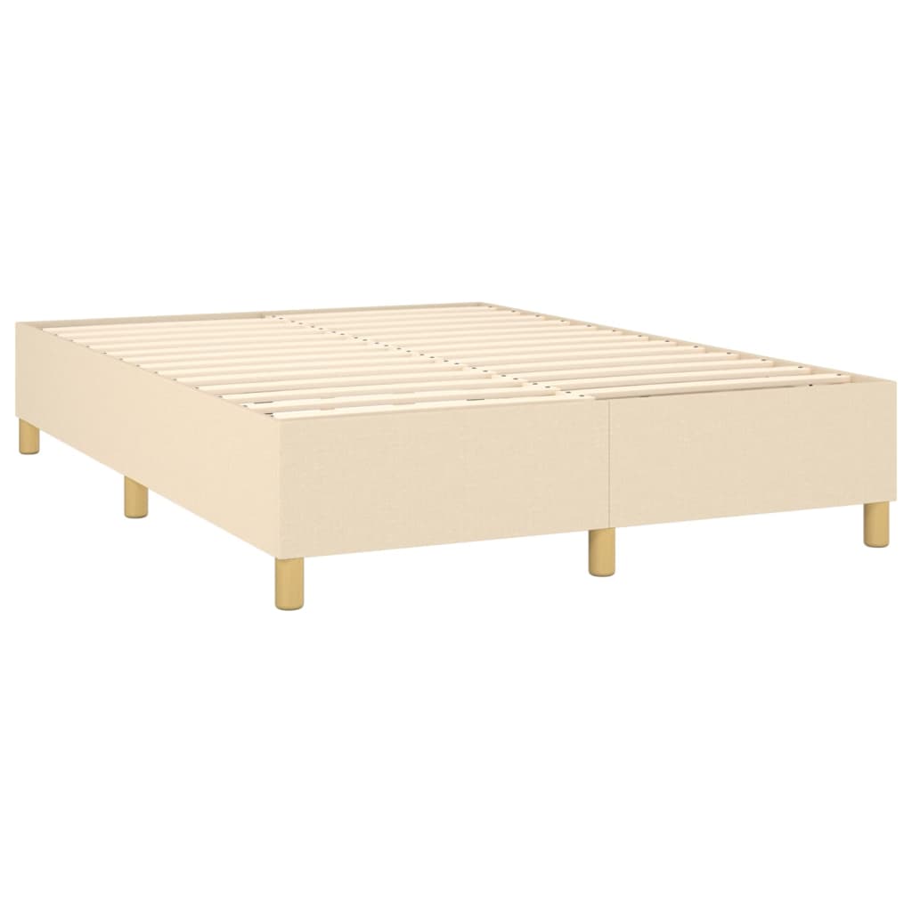 vidaXL Cama box spring con colchón tela color crema 140x190 cm