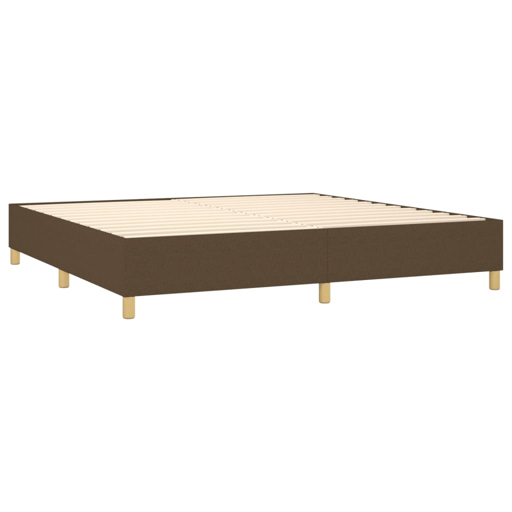 vidaXL Cama box spring con colchón tela marrón oscuro 200x200 cm