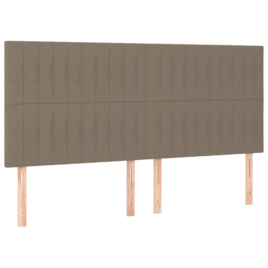 vidaXL Cama box spring con colchón tela gris taupe 200x200 cm