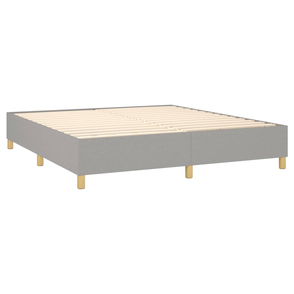 vidaXL Cama box spring con colchón tela gris claro 160x200 cm