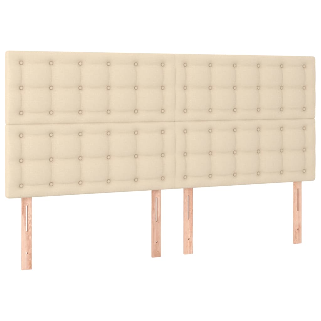 vidaXL Cama box spring con colchón tela color crema 180x200 cm